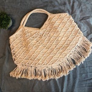 Fabulous MJ Cream Braided Tote